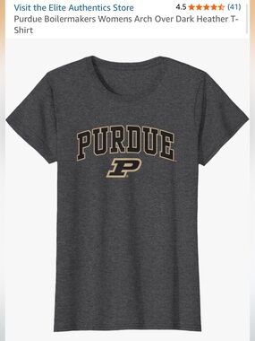 Purdue Women's Short Sleeve Grey Logo Tee